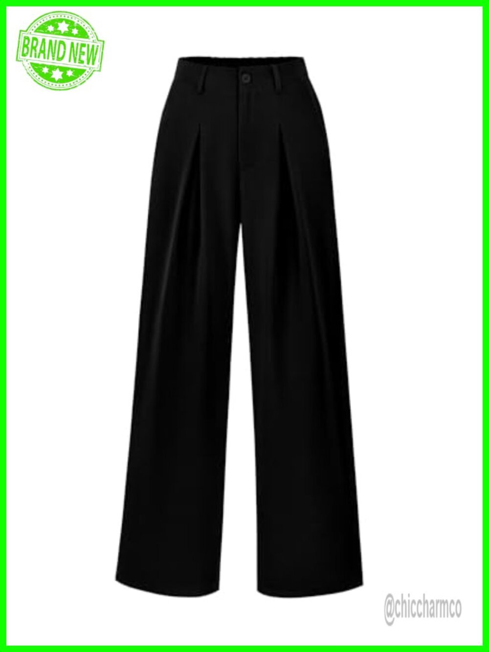 High Waisted Wide Leg Palazzo Dress Pants Business Casual Pleated Trousers